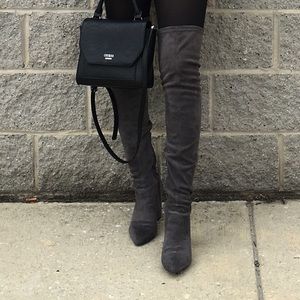 Steve Madden Gray Suede Over the Knee Boots